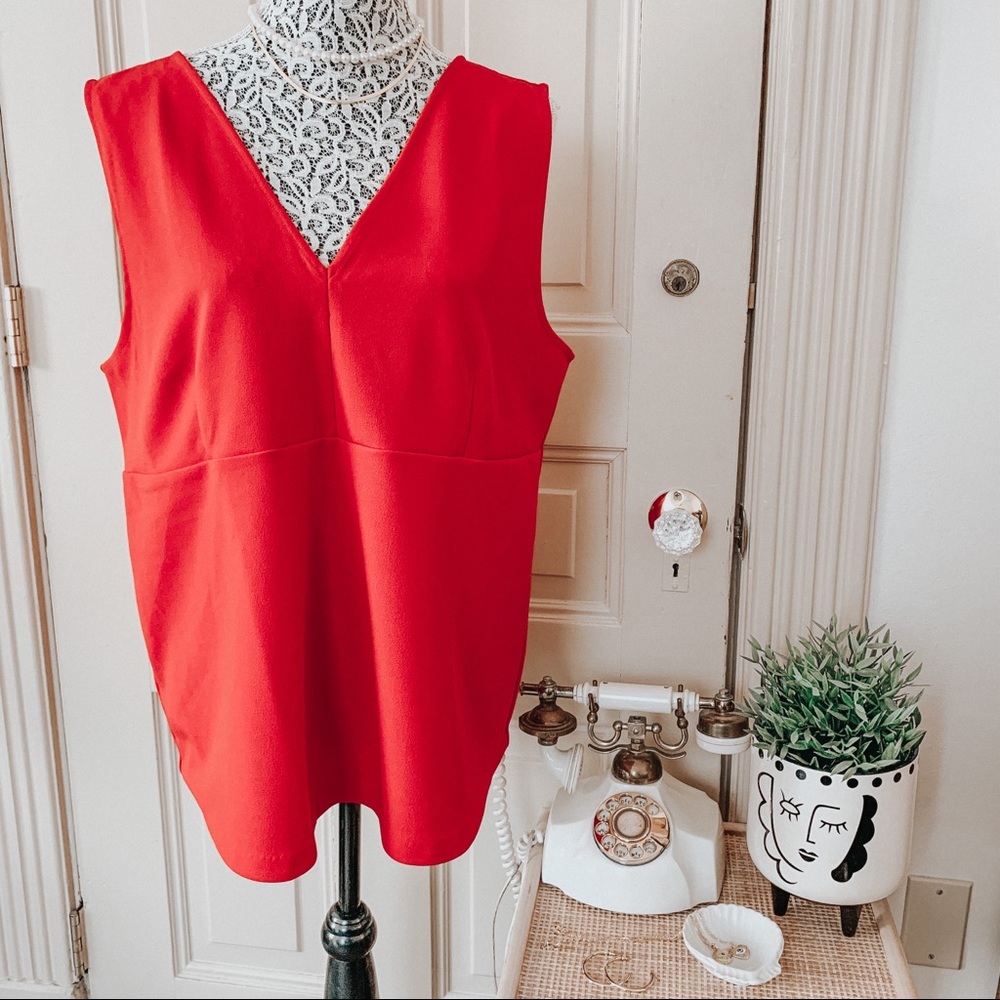 NWT Ann Taylor Red Sleeveless Top SZ XL